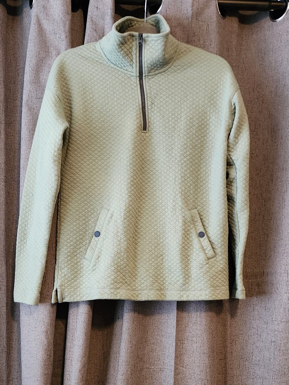 L.L.Bean Women’s XS Quilted Jacket Light Green Diamond Quilt Quarter Zip